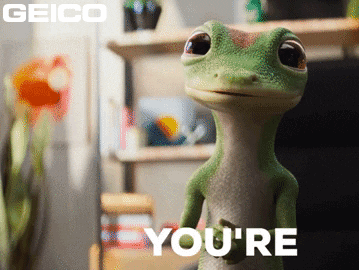 Geico lizard says, “You’re welcome.”