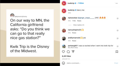 Kwik Trip’s Instagram marketing proclaims them the Disneyland of the Midwest. 