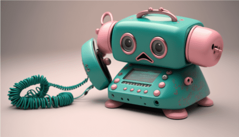 Adorable and confused robot phone unsure of who it’s speaking to.